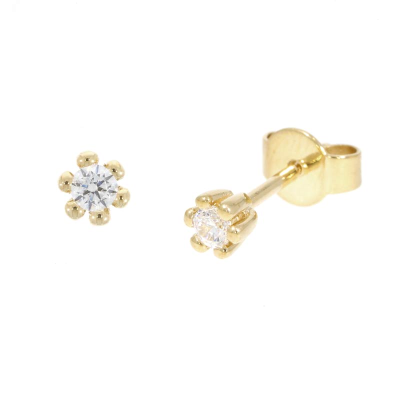 019100-5124-001 | Ohrstecker Waldfeucht 019100 585 Gelbgold<br> Brillant 0,100 ct H-SI ∅ 2.4mm<br>100% Made in Germany  